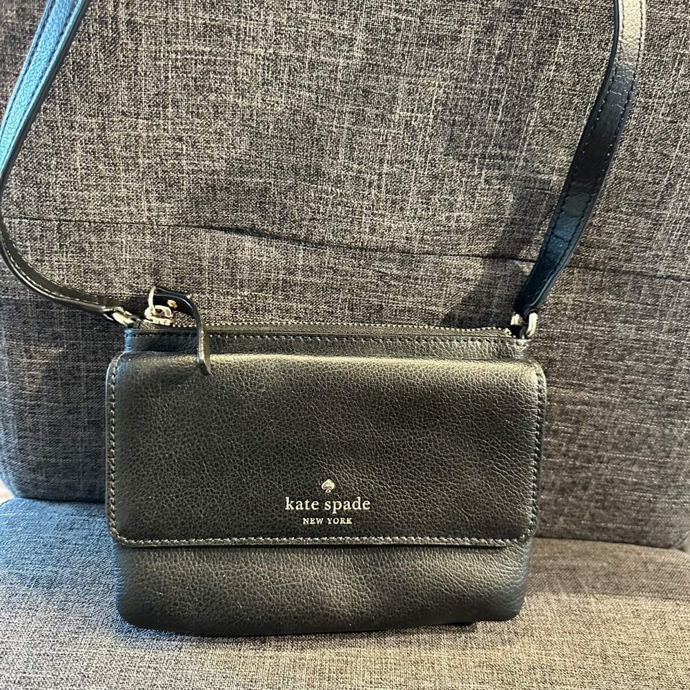 Kate Spade Charcoal Leather Crossbody Bag